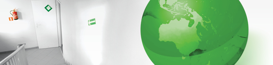 Green globe showing Australia